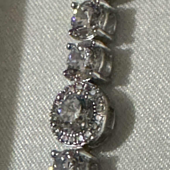 New With Tags/Box CZ Bracelet-7.25 in-Sterling Silver-15.31 Carat Equivalent- - Picture 8 of 17